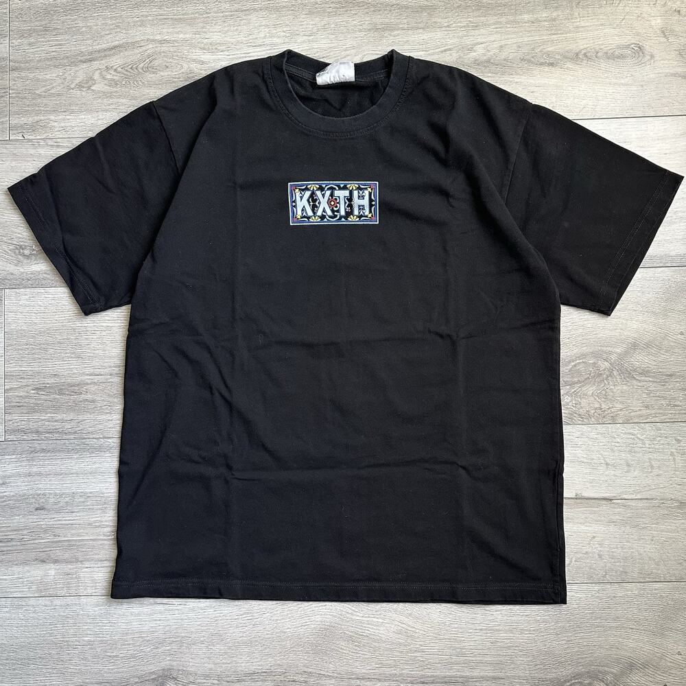 Kith Tile Classic Box Logo Moroccan Tile T Shirt Black Size L Men Heavyweight